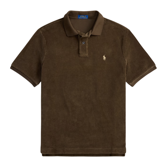 Ralph Lauren Corduroy Polo Top in Nutmeg Brown