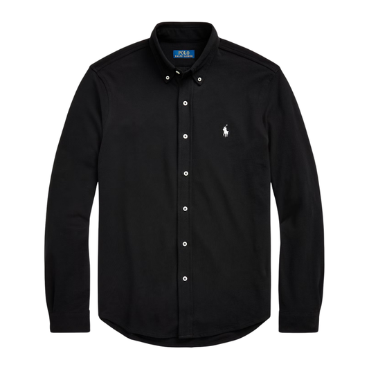 Ralph Lauren Mesh Pique Shirt in Black