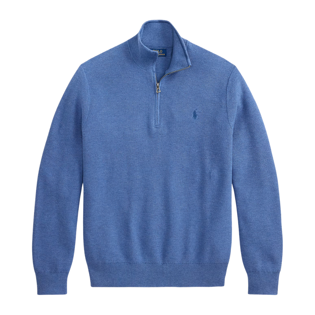 Ralph Lauren Quarter Zip Jumper in Blue Borage Heather