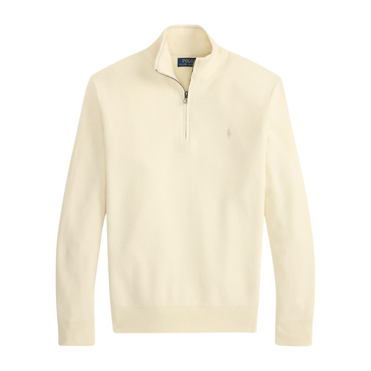 Ralph Lauren Quarter Zip Jumper in Andover Cream