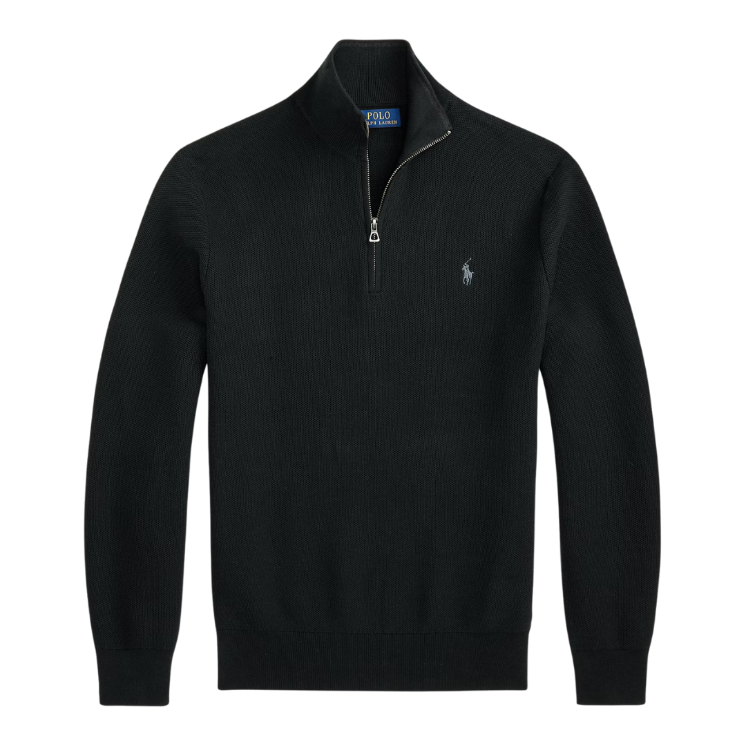 Ralph Lauren Quarter Zip Jumper in Black