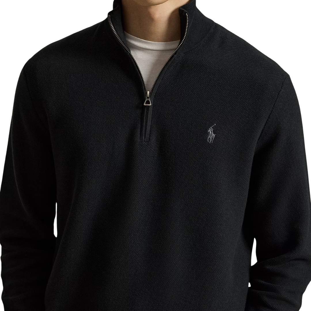 Ralph Lauren Quarter Zip Jumper in Black