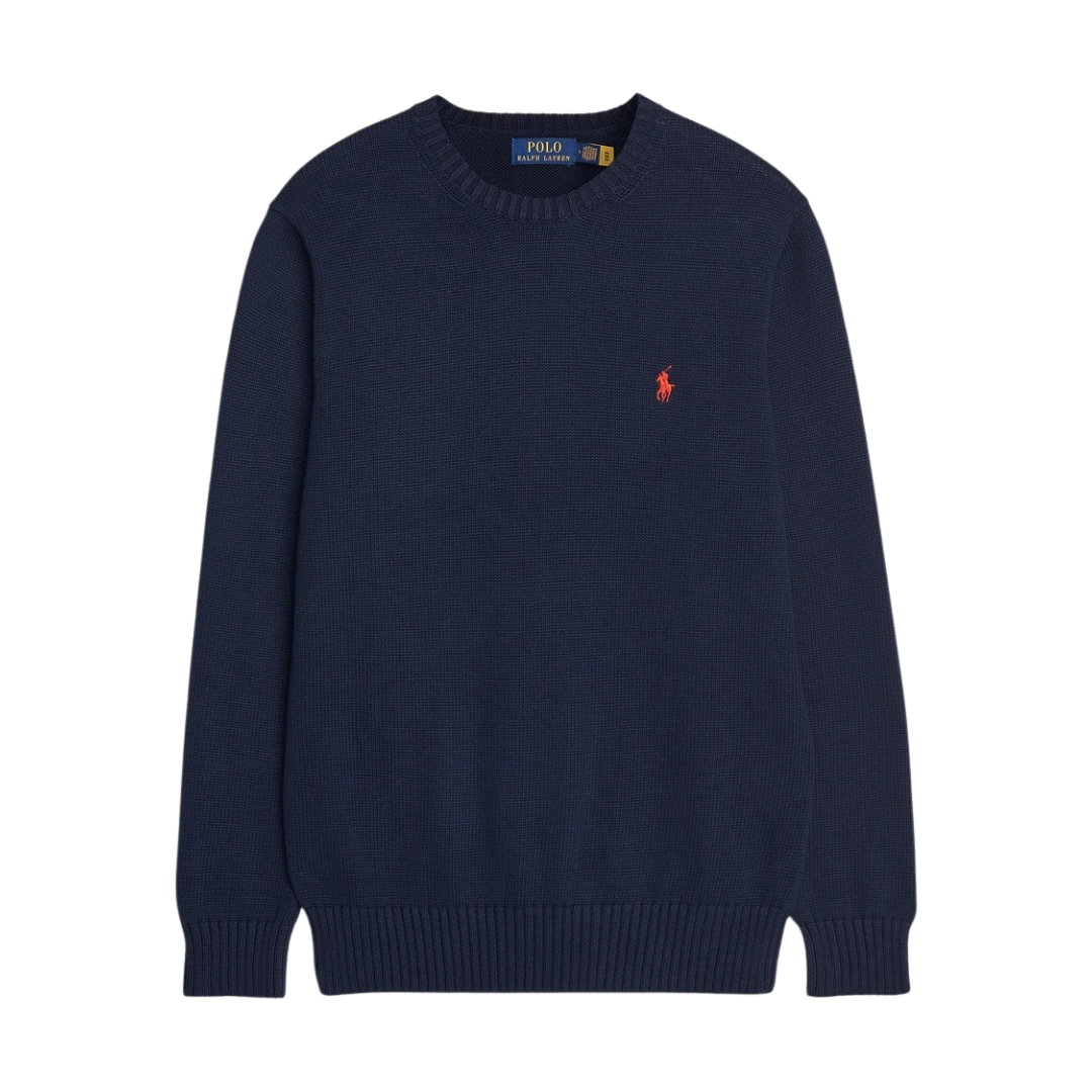 Ralph Lauren Cotton Crew Sweater in Navy