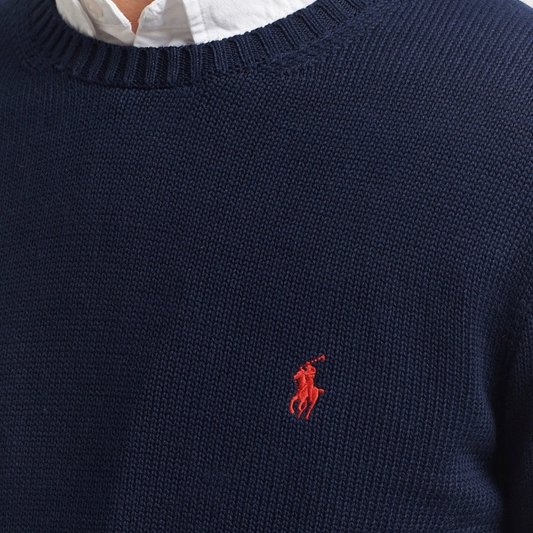 Ralph Lauren Cotton Crew Sweater in Navy