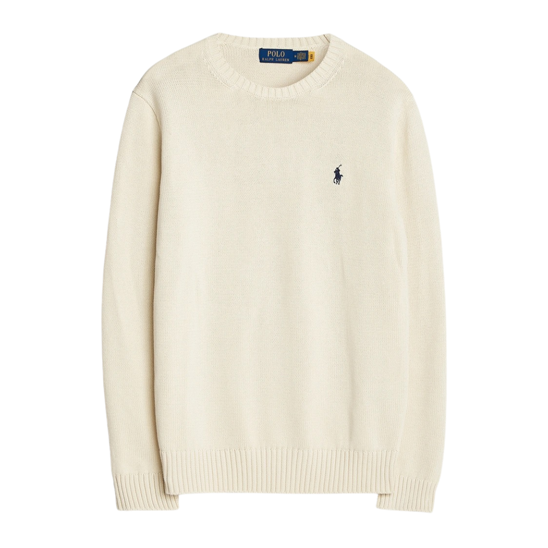 Ralph Lauren Cotton Crew Sweater in Andover Cream