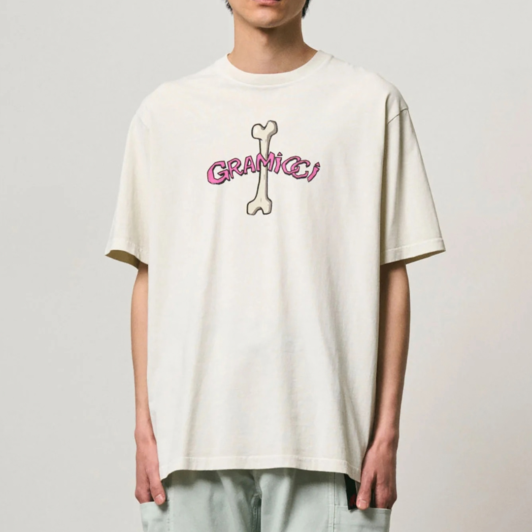 Gramicci Bone Pigment Dyed T-Shirt in Natural Pigment