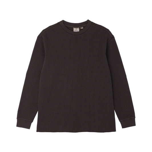 Gramicci Waffle Crew Long Sleeve T-Shirt in Fossil Pigment