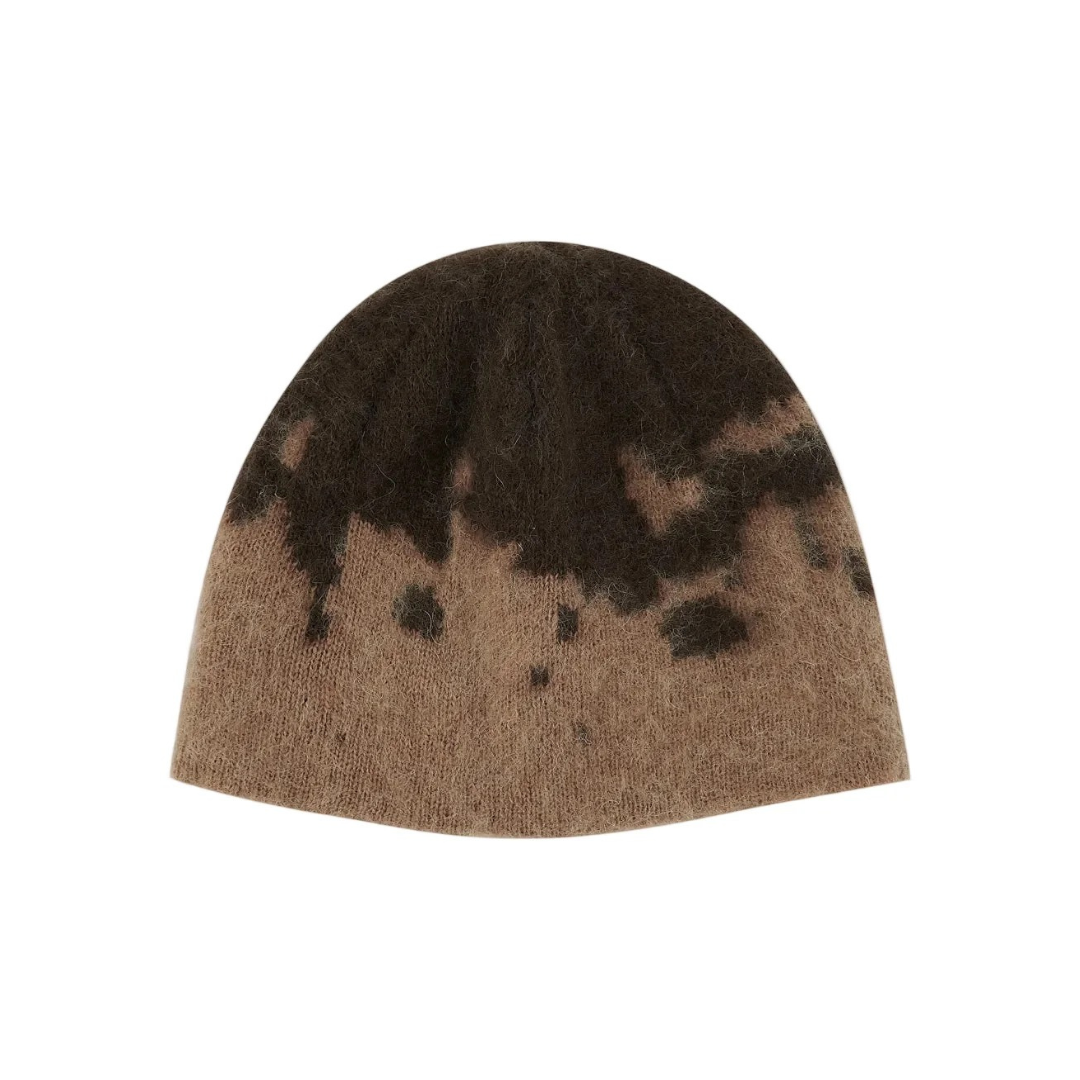 Gramicci Mohair Splatter Beanie in Taupe Splatter
