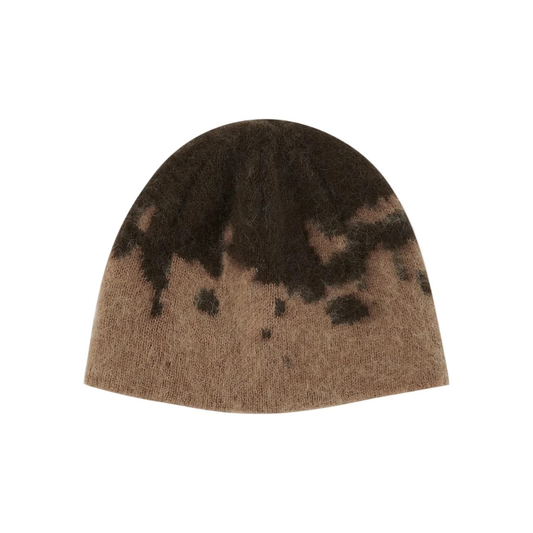 Gramicci Mohair Splatter Beanie in Taupe Splatter