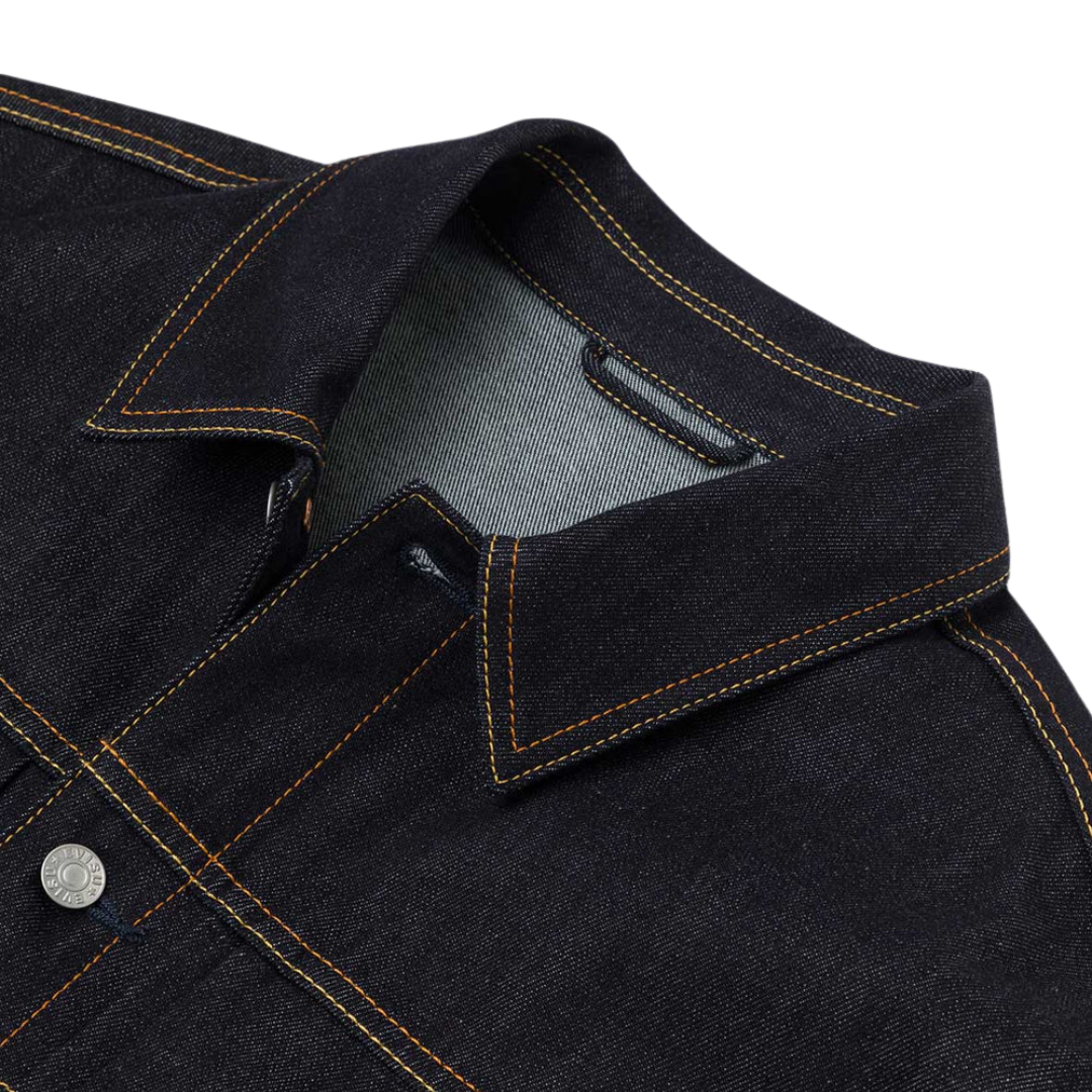 Evisu Ecru Seagull Denim Jacket in Raw Indigo