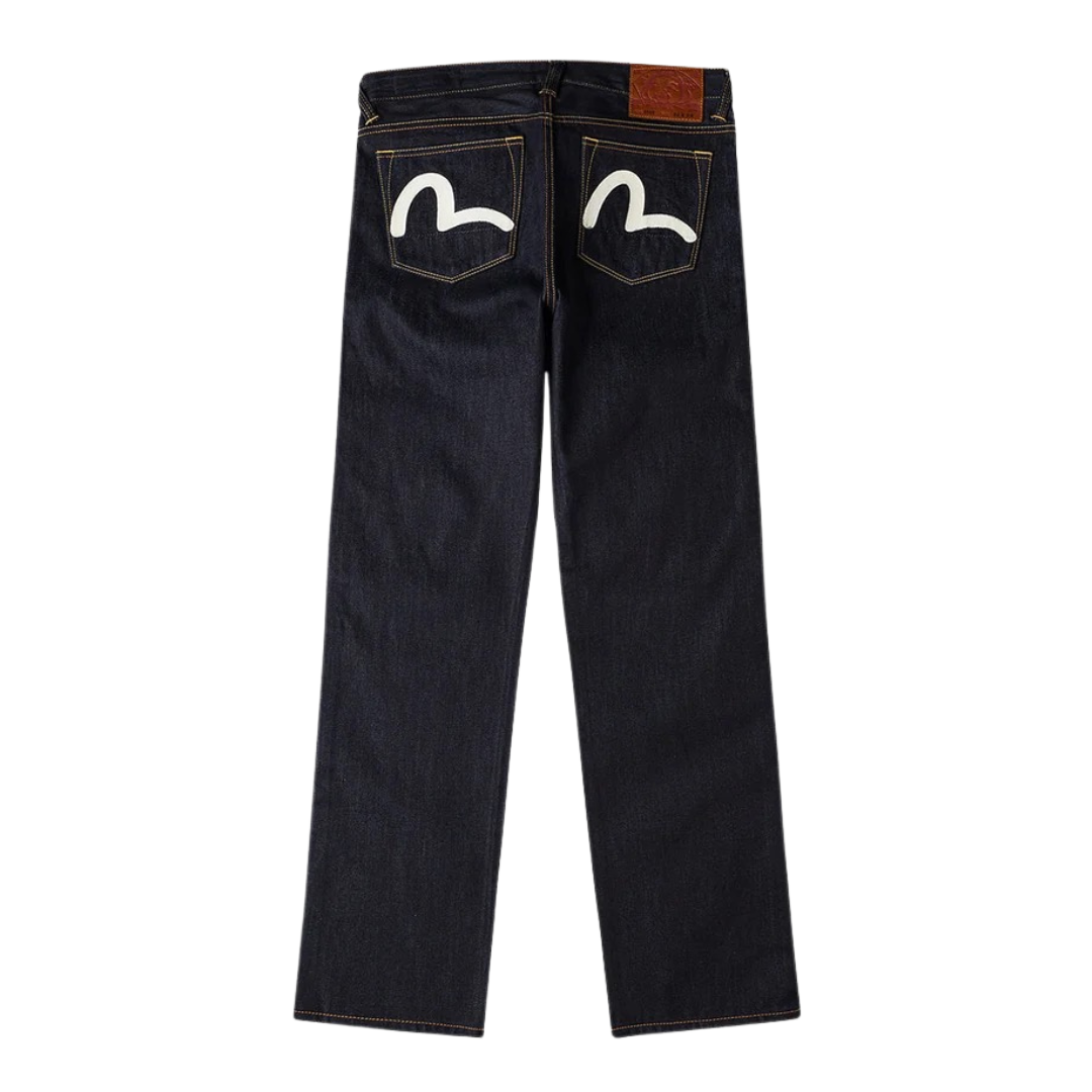 Evisu White Seagull Regular Fit Jeans in Raw Indigo