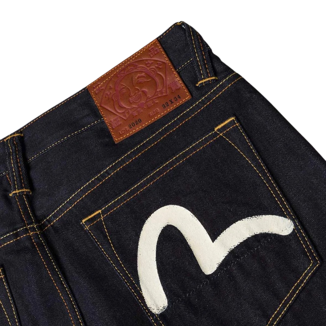 Evisu White Seagull Regular Fit Jeans in Raw Indigo