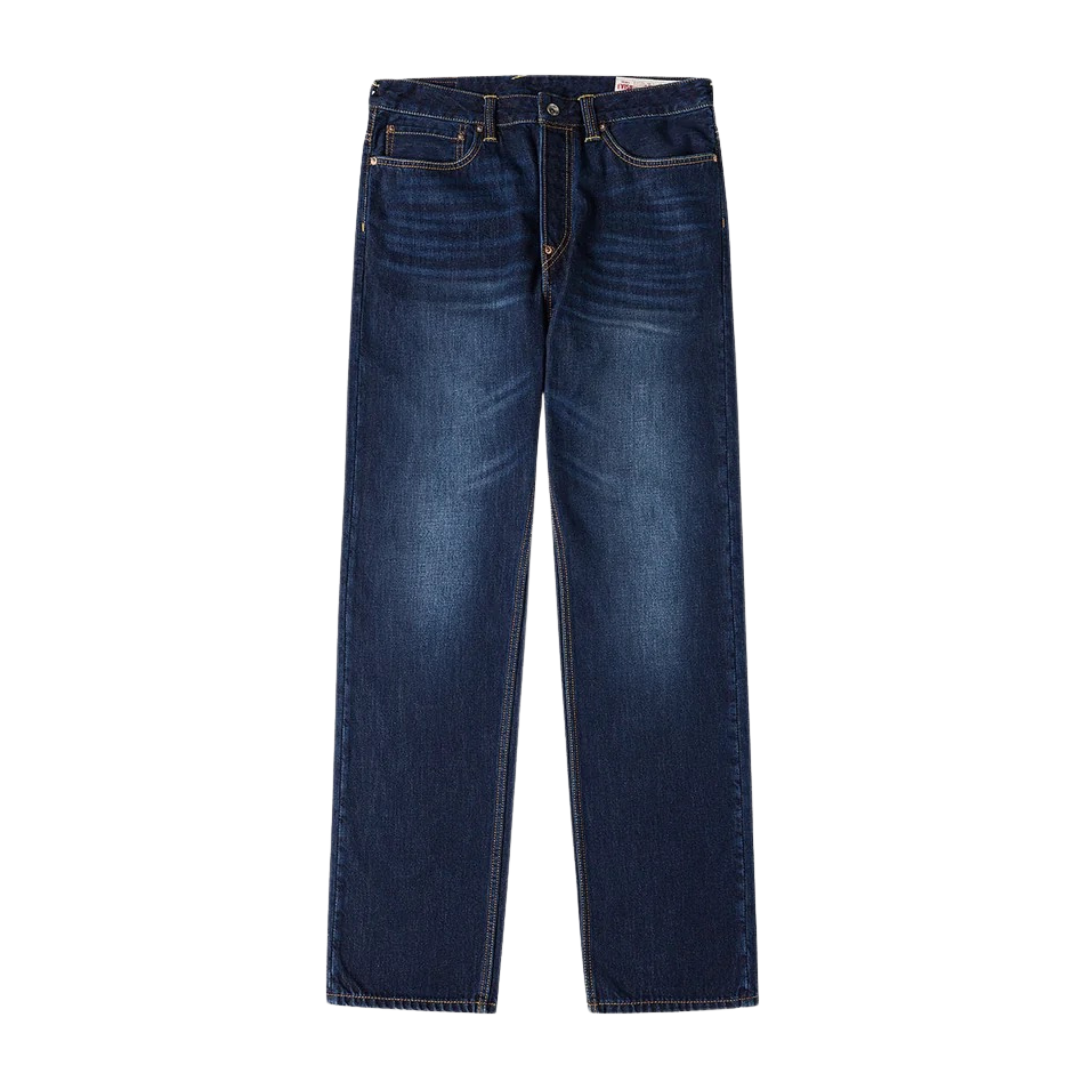 Evisu Ecru Seagull Regular Fit Jeans in Raw Indigo