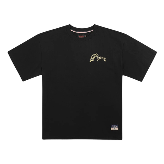 Evisu Gold Print Studded T-Shirt in Black