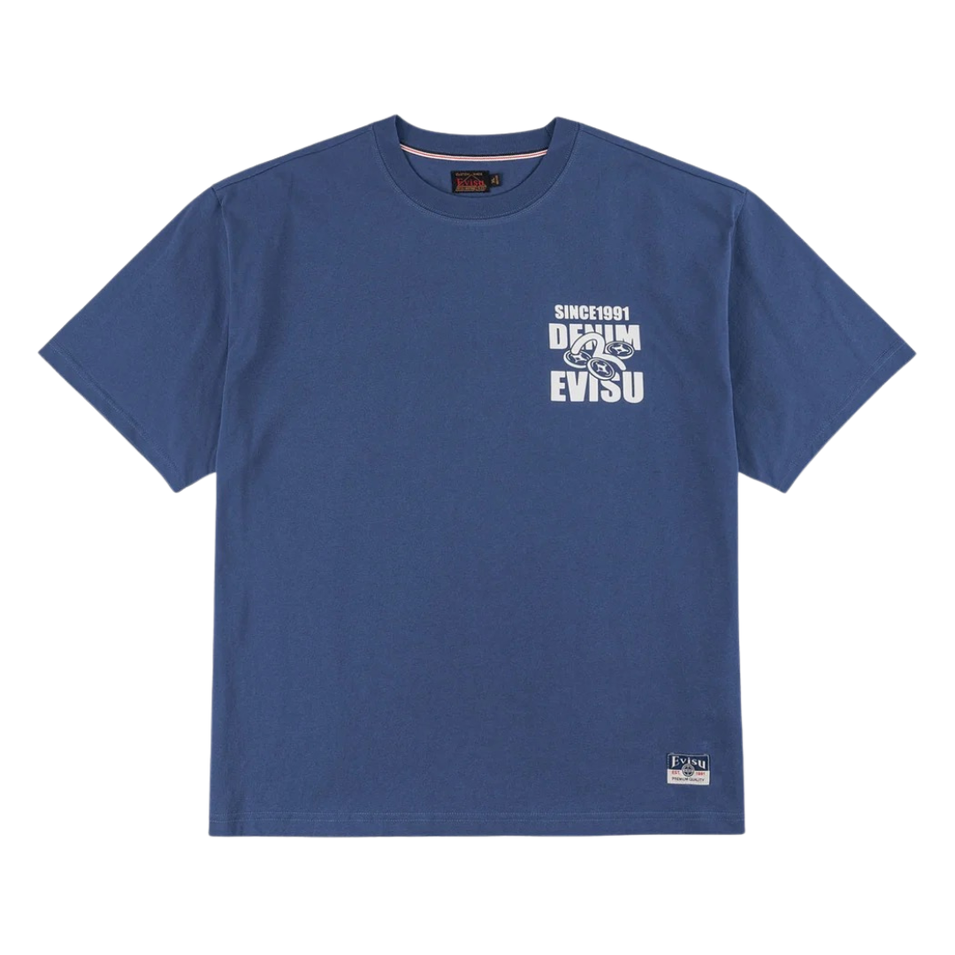 Evisu Multi Badge Daicock T-Shirt in Dark Blue
