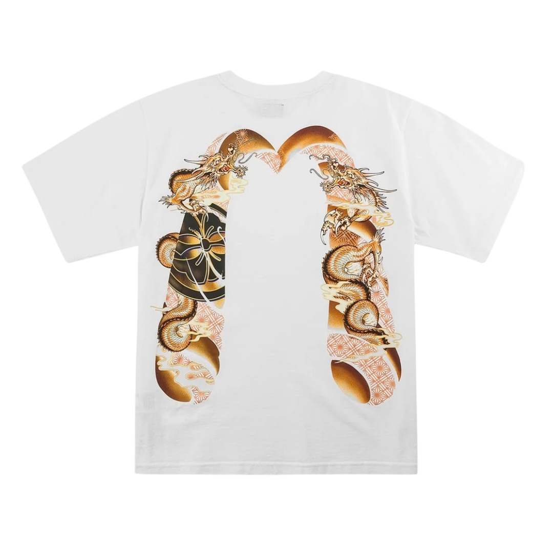 Evisu Flying Dragon Daicock T-Shirt in Off White