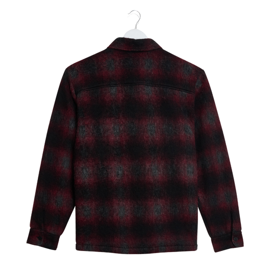 Wax London Whiting Overshirt in Red & Black