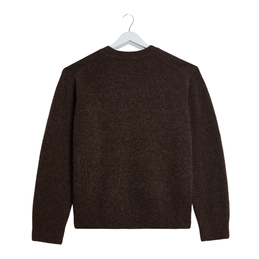 Wax London Wilde Crew Knitted Jumper in Chocolate Brown