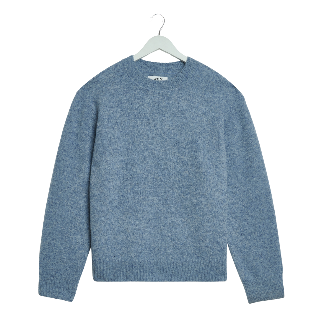Wax London Wilde Crew Knitted Jumper in Pale Blue