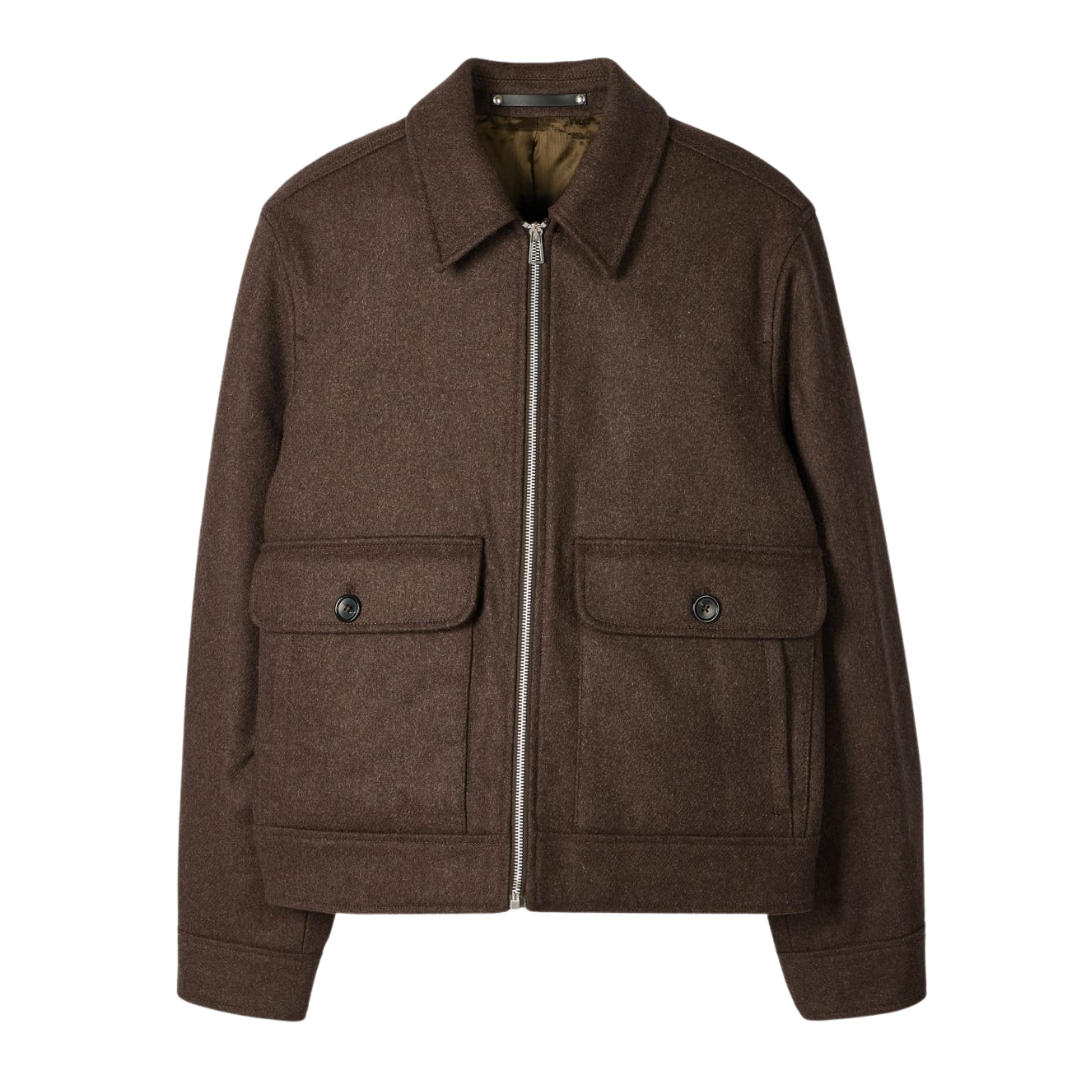 Paul Smith Wool Harrington Jacket in Brown