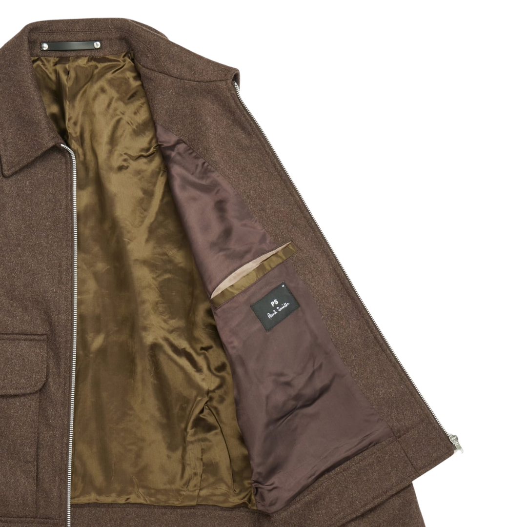 Paul Smith Wool Harrington Jacket in Brown