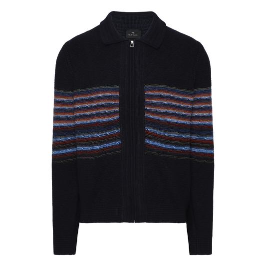 Paul Smith Zip Thru Cardigan in Dark Navy