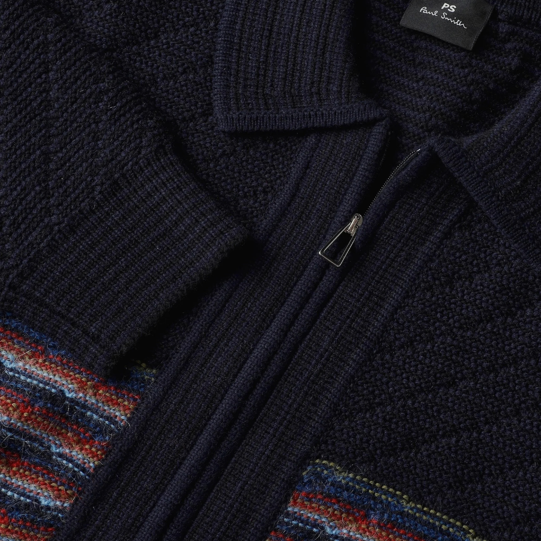 Paul Smith Zip Thru Cardigan in Dark Navy