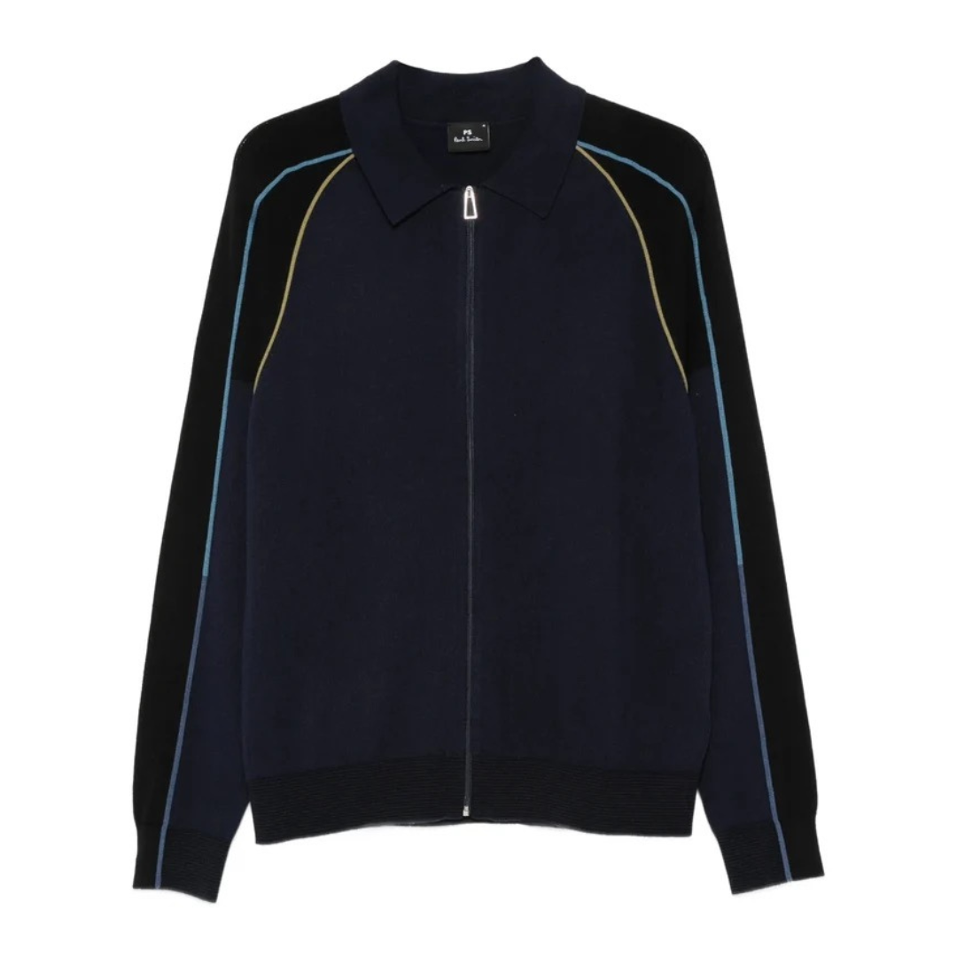 Paul Smith Zip Thru Cardigan in Dark Navy