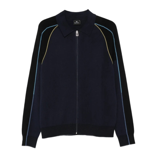 Paul Smith Zip Thru Cardigan in Dark Navy