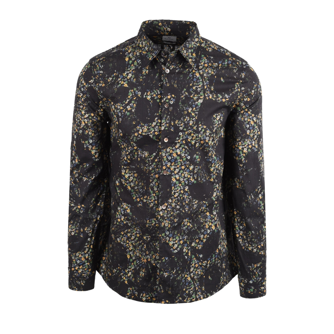 Paul Smith Floral Regular Fit Shirt in Black