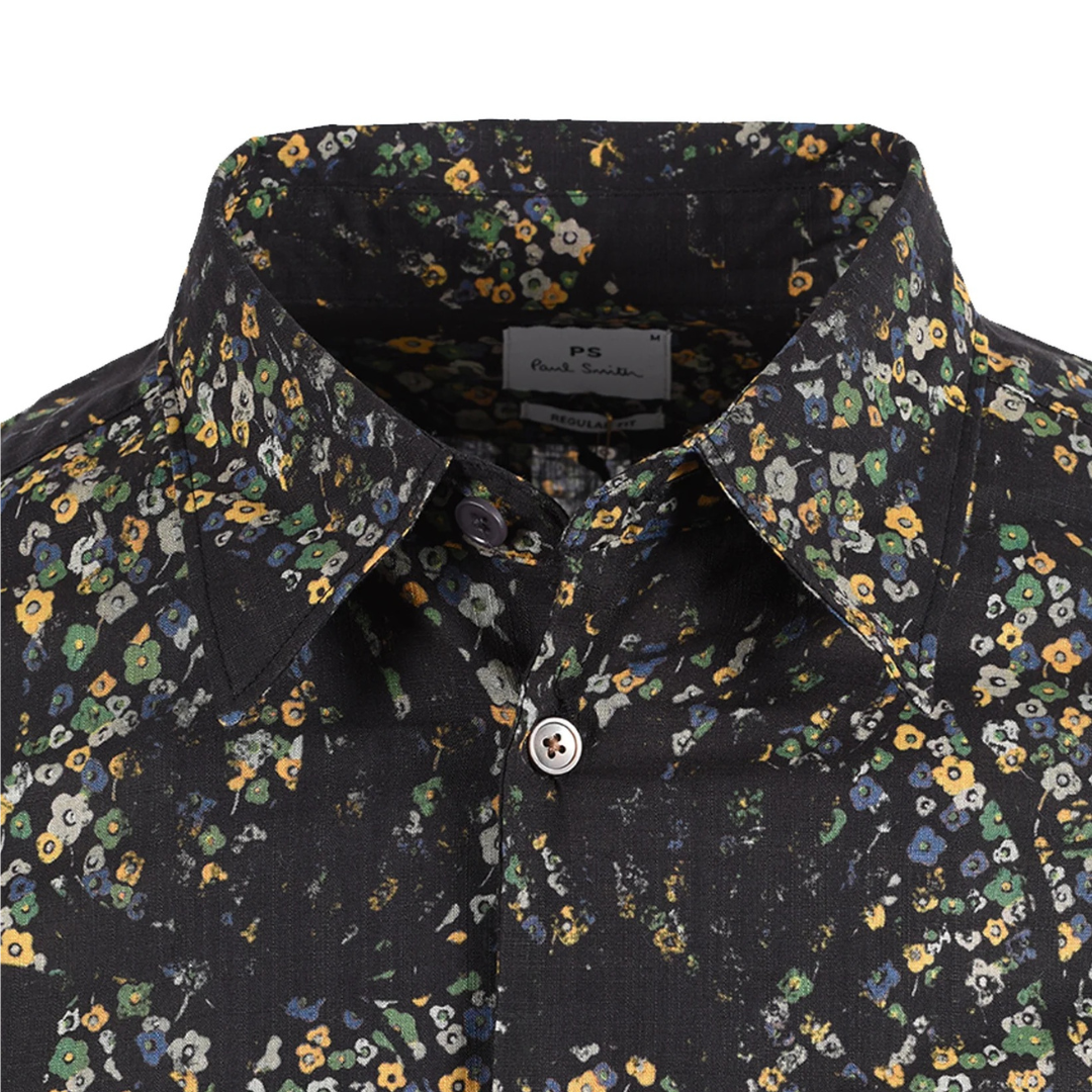 Paul Smith Floral Regular Fit Shirt in Black