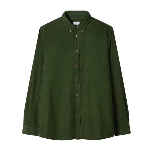 Paul Smith Corduroy Regular Fit Shirt in Bottle Green