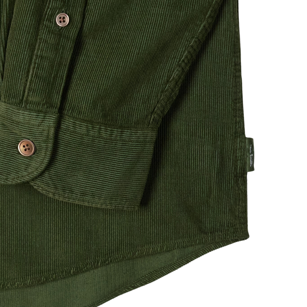 Paul Smith Corduroy Regular Fit Shirt in Bottle Green