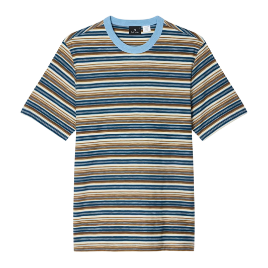 Paul Smith Stripe Regular Fit T-Shirt in Blue