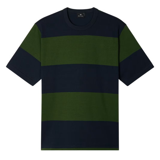 Paul Smith Stripe Oversized T-Shirt in Bottle Green