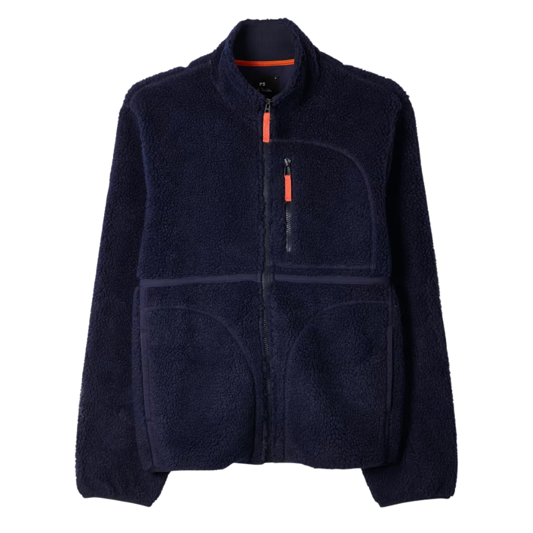 Paul Smith Zip Fleece Jacket in Dark Navy