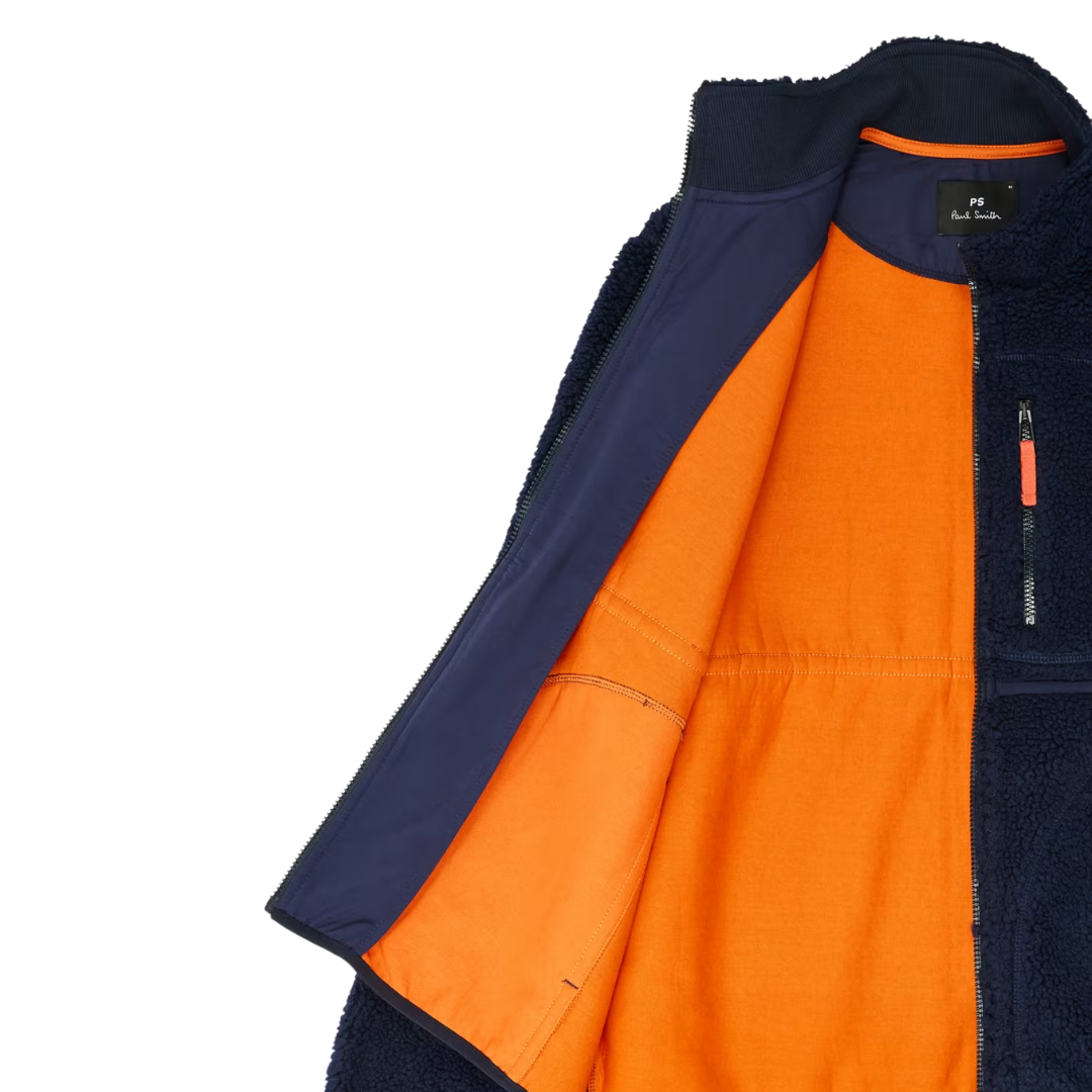 Paul Smith Zip Fleece Jacket in Dark Navy