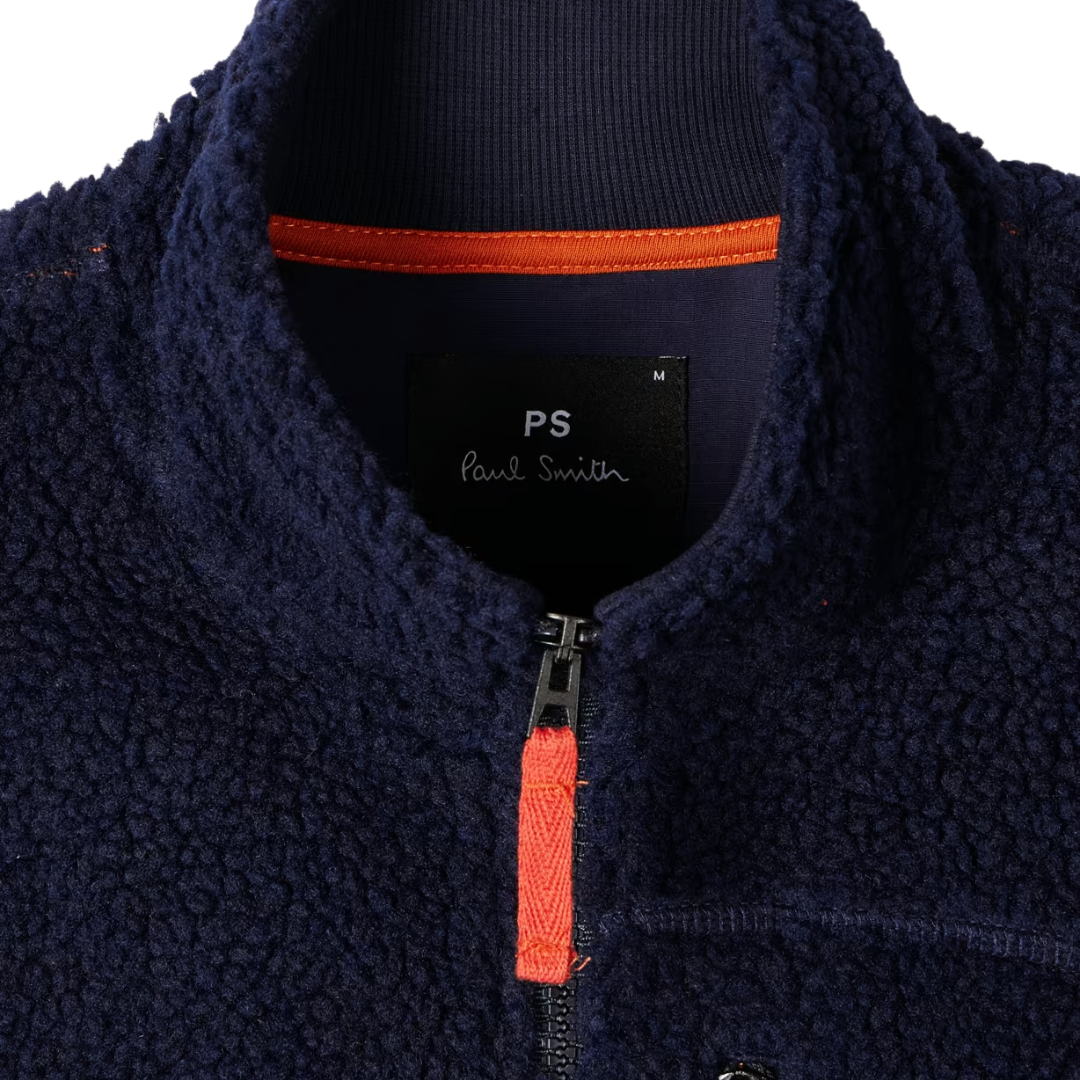 Paul Smith Zip Fleece Jacket in Dark Navy