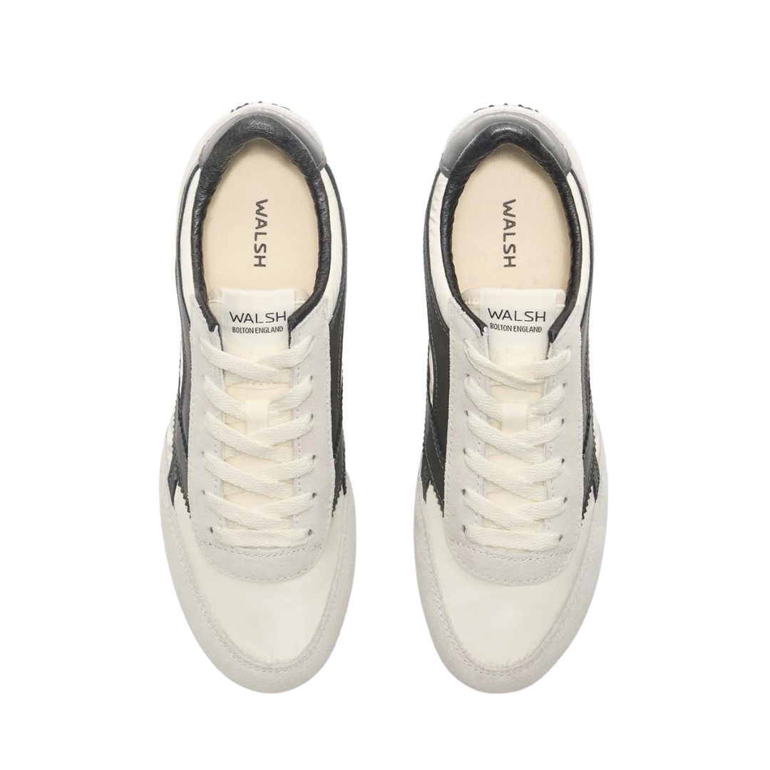 Walsh Gymmie Suede Sneaker in White/Black