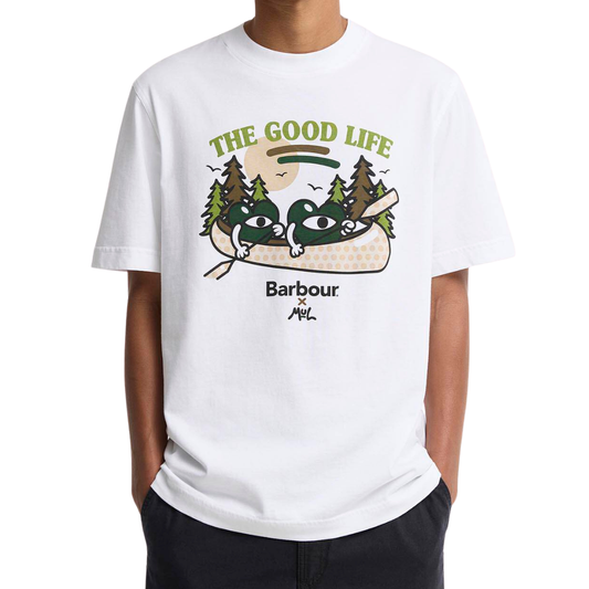 Barbour X Mul Good Life T-Shirt in White
