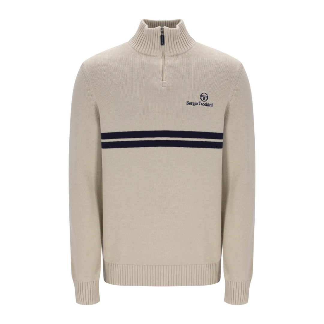 Sergio Tacchini New Dallas 1/4 Zip Jumper in Peyote