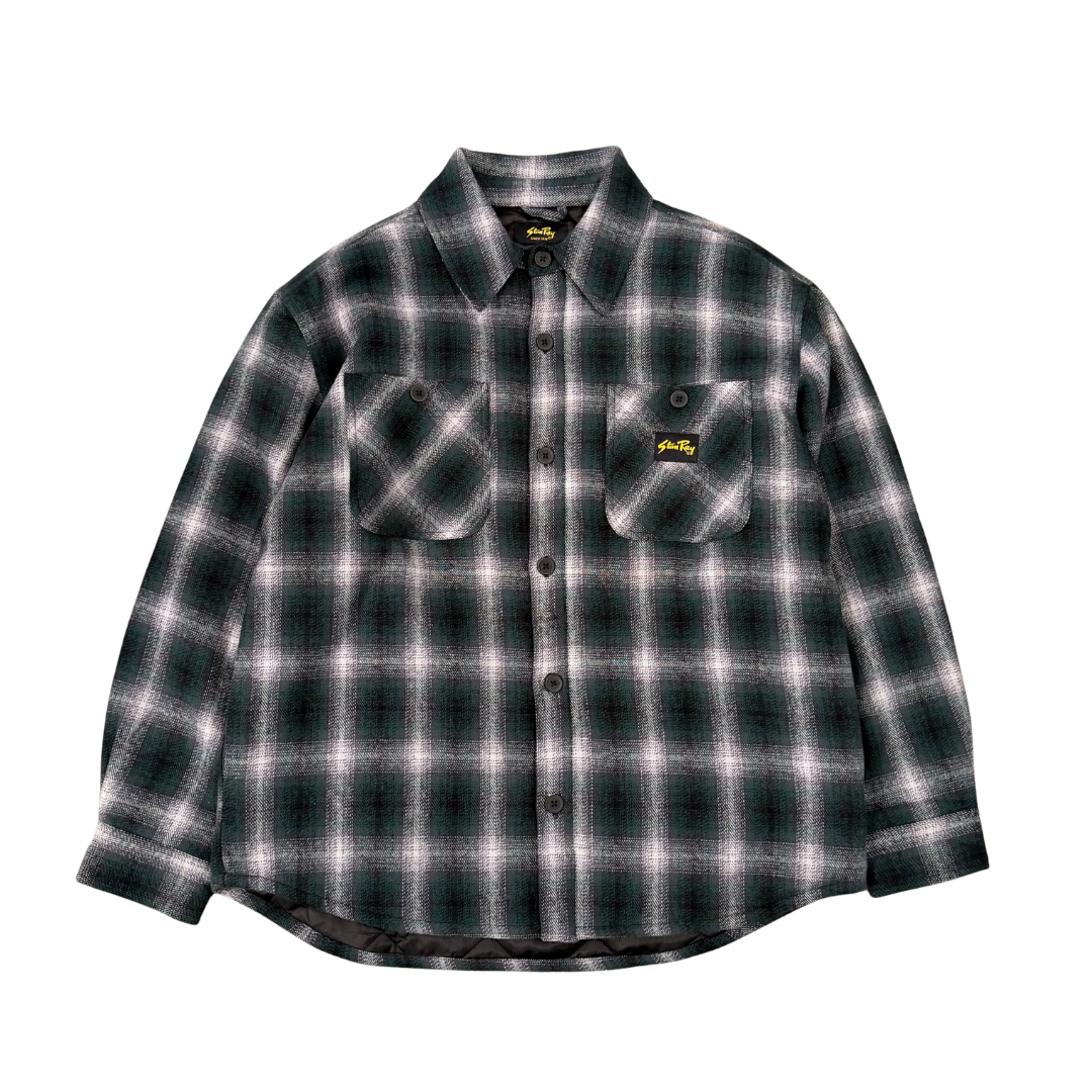 Stan Ray Quilted Plaid Overshirt in Green