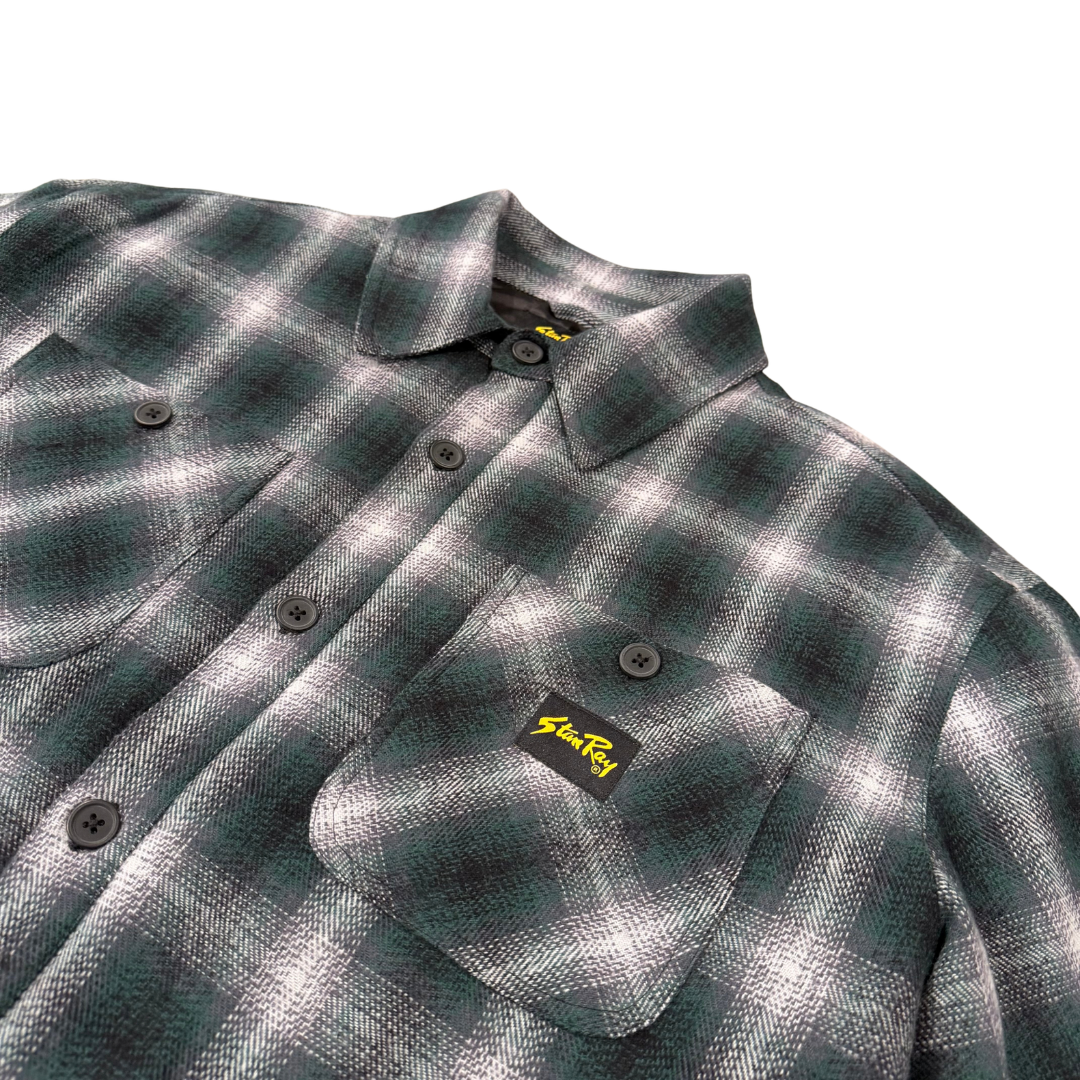 Stan Ray Quilted Plaid Overshirt in Green