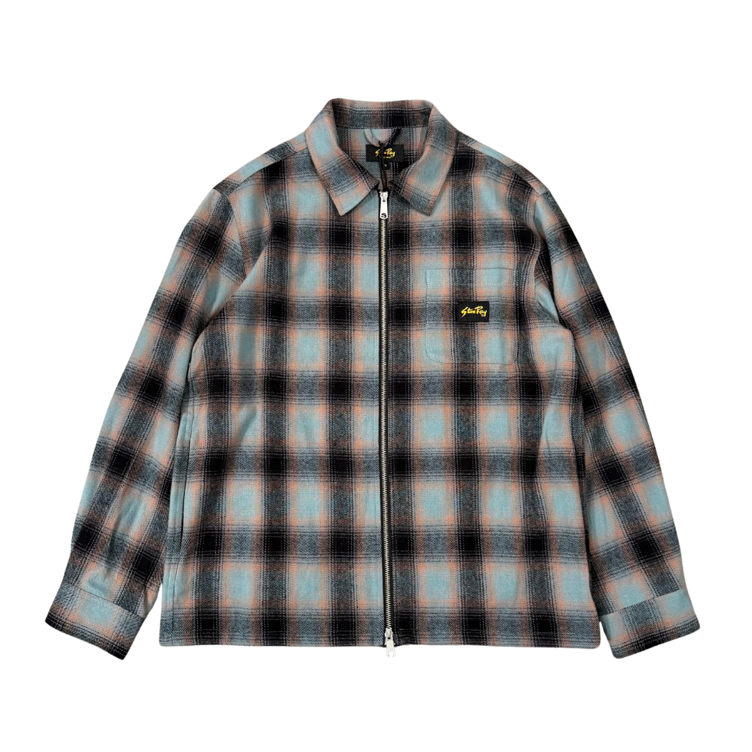 Stan Ray Zip Up Shirt in Blue & Pink