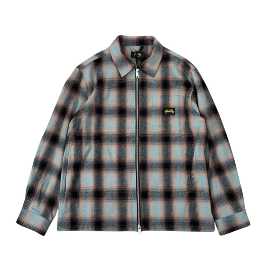Stan Ray Zip Up Shirt in Blue & Pink