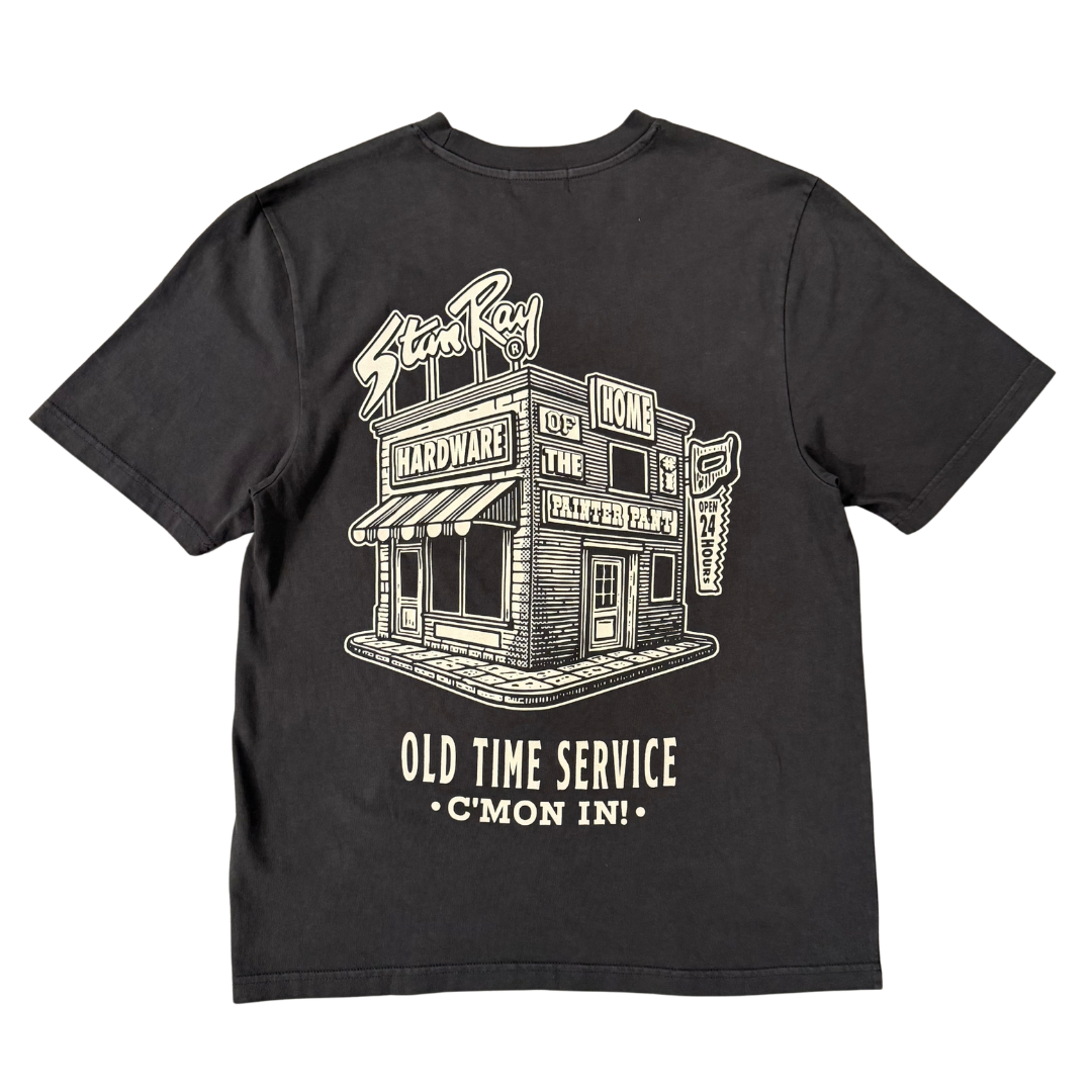 Stan Ray Old Time Service T-Shirt in Washed Black