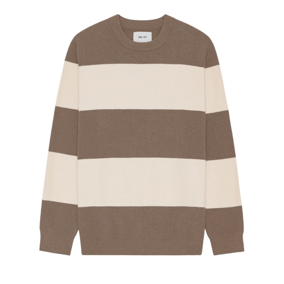 NN.07 Danny Knitwear in Ivory Stripe