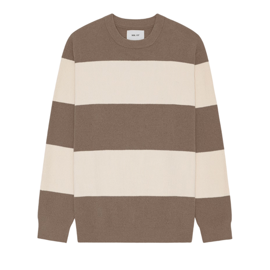 NN.07 Danny Knitwear in Ivory Stripe