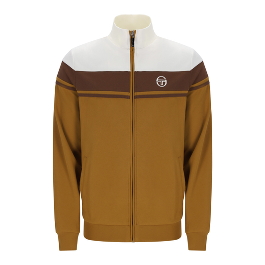 Sergio Tacchini Damarindo Track Top in Gardenia/Potting Soil/Golden Brown