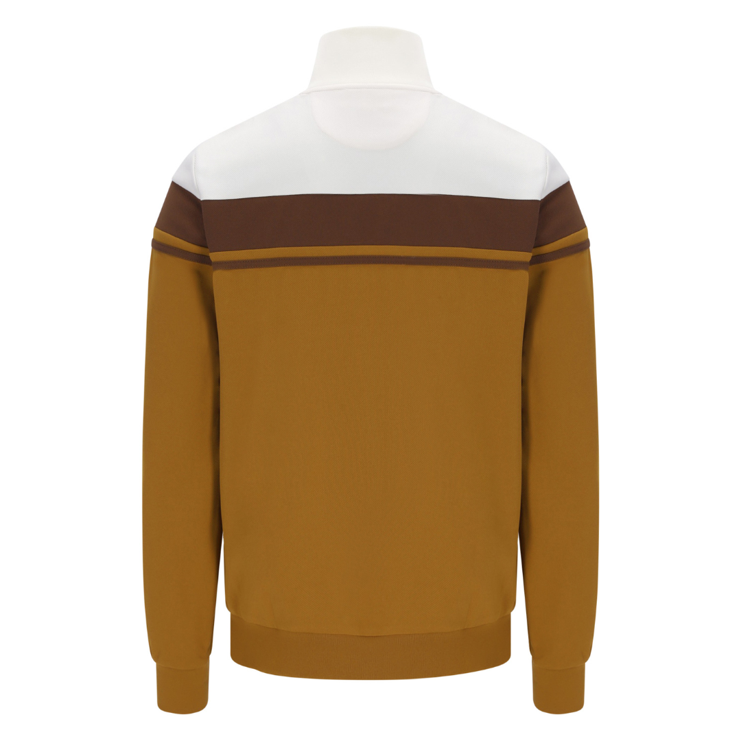 Sergio Tacchini Damarindo Track Top in Gardenia/Potting Soil/Golden Brown